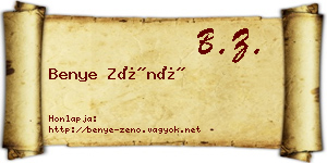 Benye Zénó névjegykártya